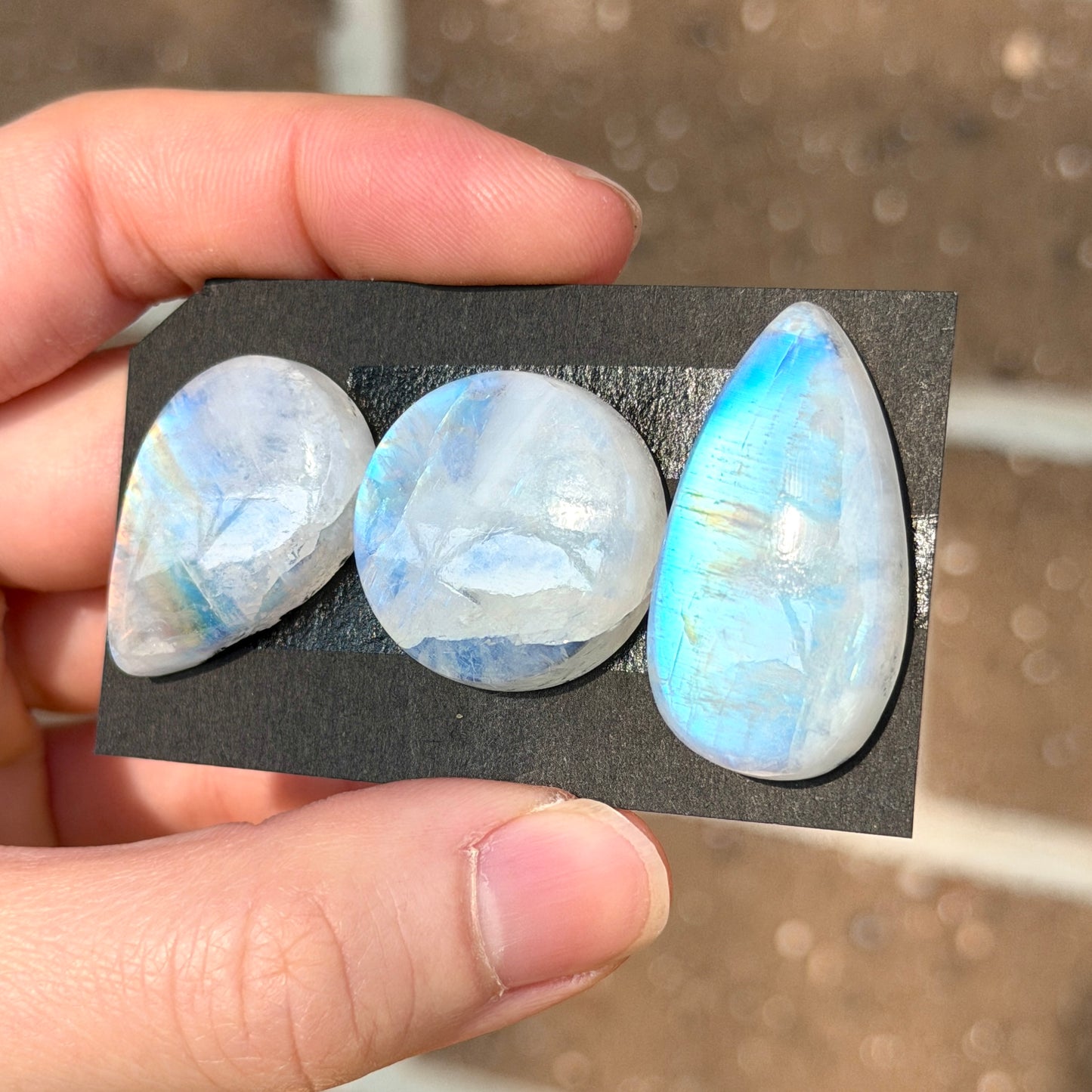 23-33mm High-Grade Rainbow Moonstone Cabochon Smooth - Choose your Stone (W15)