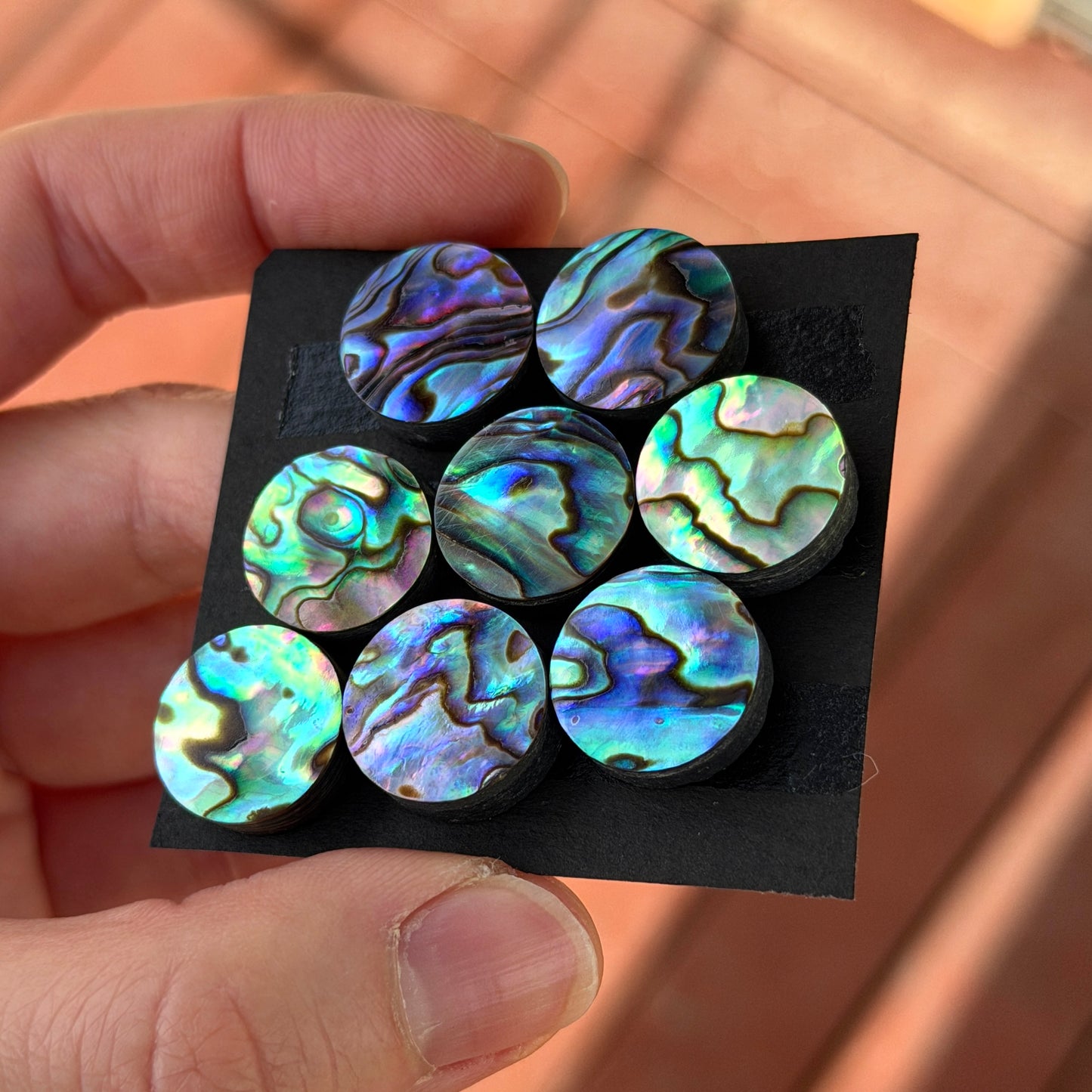 15mm Abalone Paua Shell (Iridescent) Round Cabochon Smooth - Choose your Stone (W15)