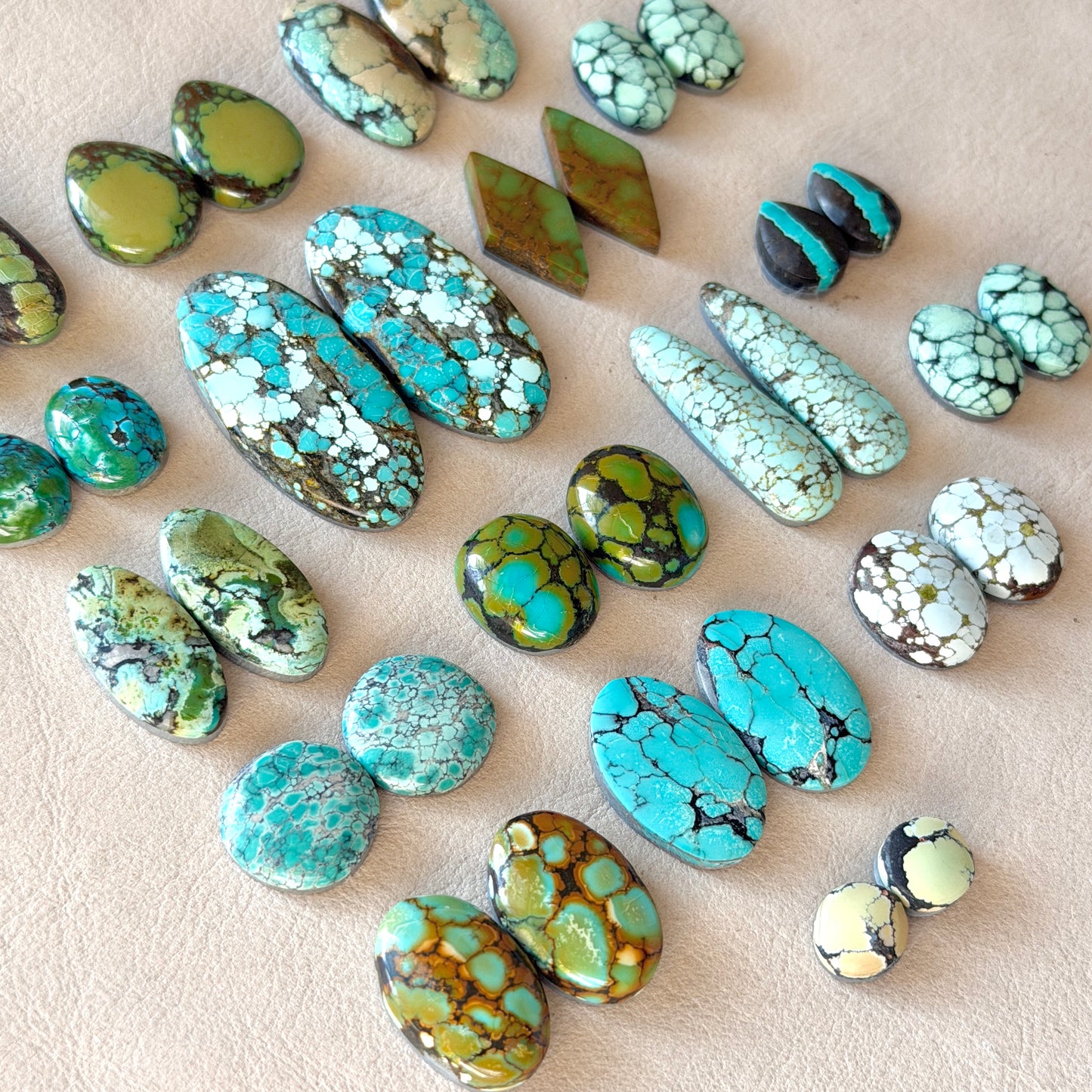 Hubei Turquoise (Backed) Cabochon Pairs - Choose your Pair (W5)