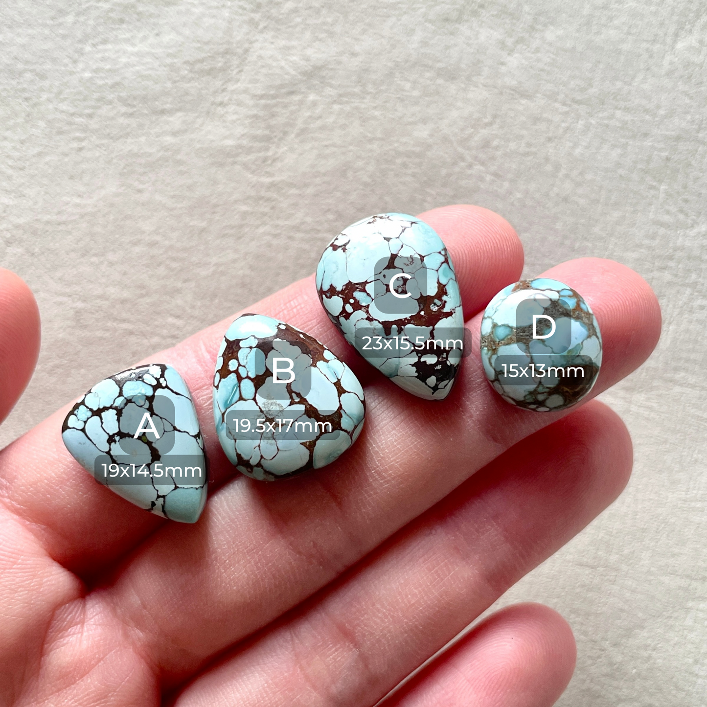 15-23mm Sand Hill Turquoise Cabochon Smooth (Backed) - Choose your Stone (W8)