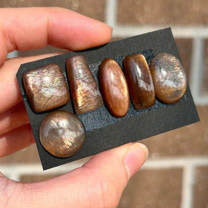 17-23mm Rainbow Lattice Sunstone Cabochon Smooth - Choose your Stone (W8)