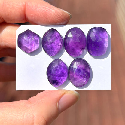 Brazilian Amethyst (High dome) Cabochon Rose cut - Choose your Stone (W10)