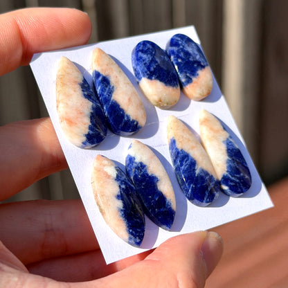 Sodalite Cabochon Pairs Smooth - Choose your Pair (W12)