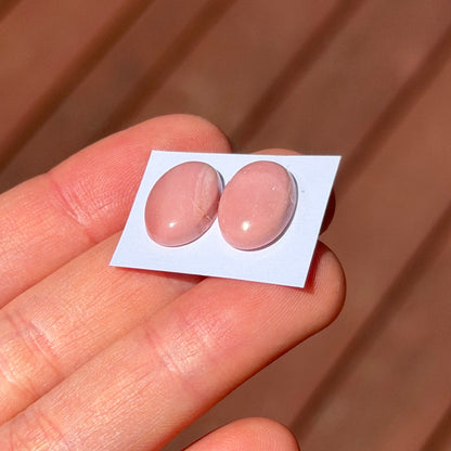 Australian Pink Opal Cabochon Pair - Oval 14mm x 10mm (W17)