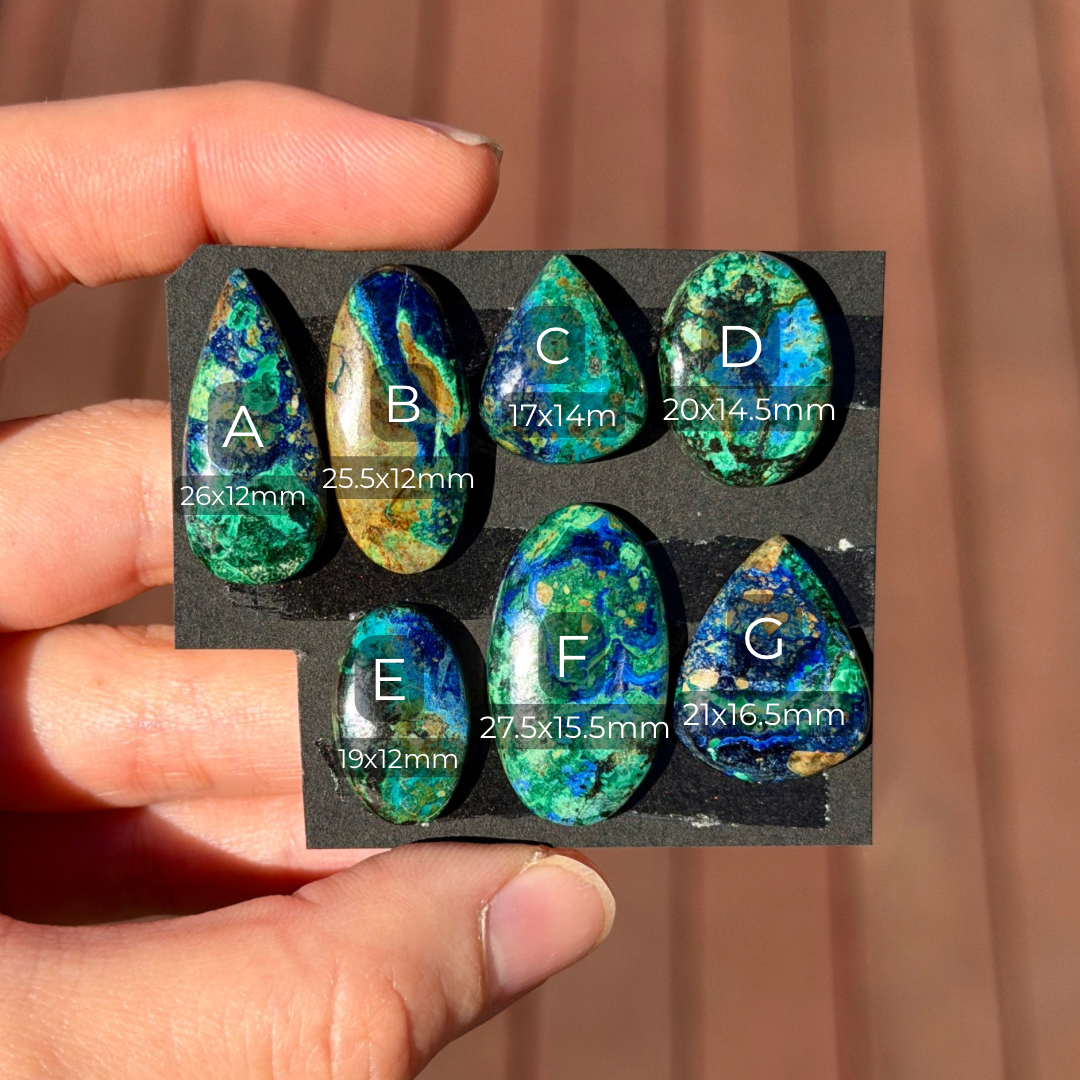 Azurite Malachite Cabochon Smooth - Choose your Stone (W13)