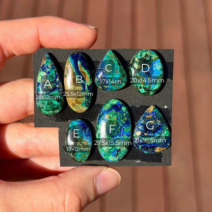 Azurite Malachite Cabochon Smooth - Choose your Stone (W13)