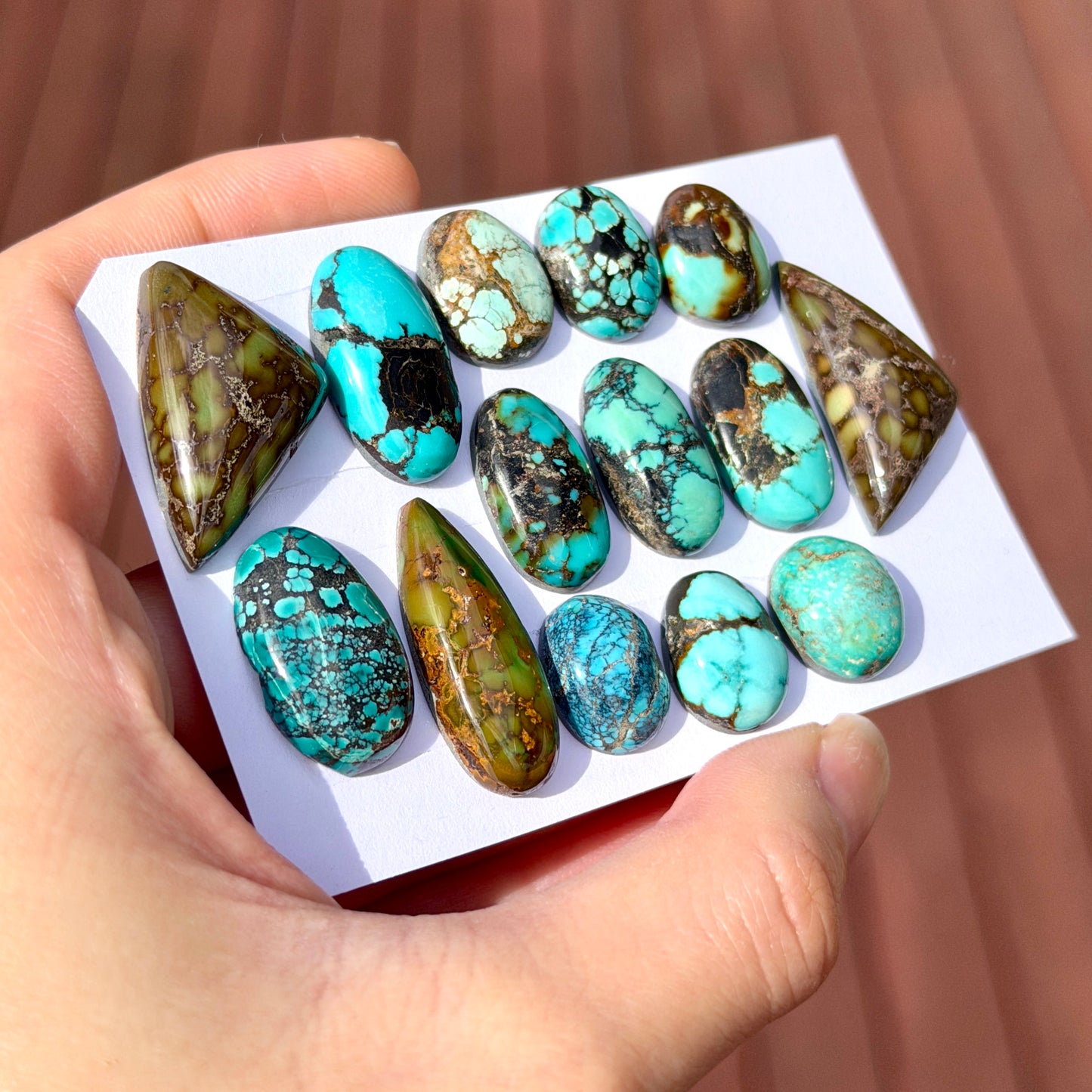 15-30mm Hubei Turquoise Cabochon Smooth (Backed) - Choose your Stone (C-W12)