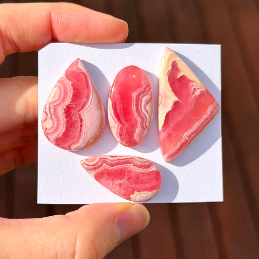 Gemmy (Red) Rhodochrosite Cabochon Smooth - Choose your Stone (A)(W7)