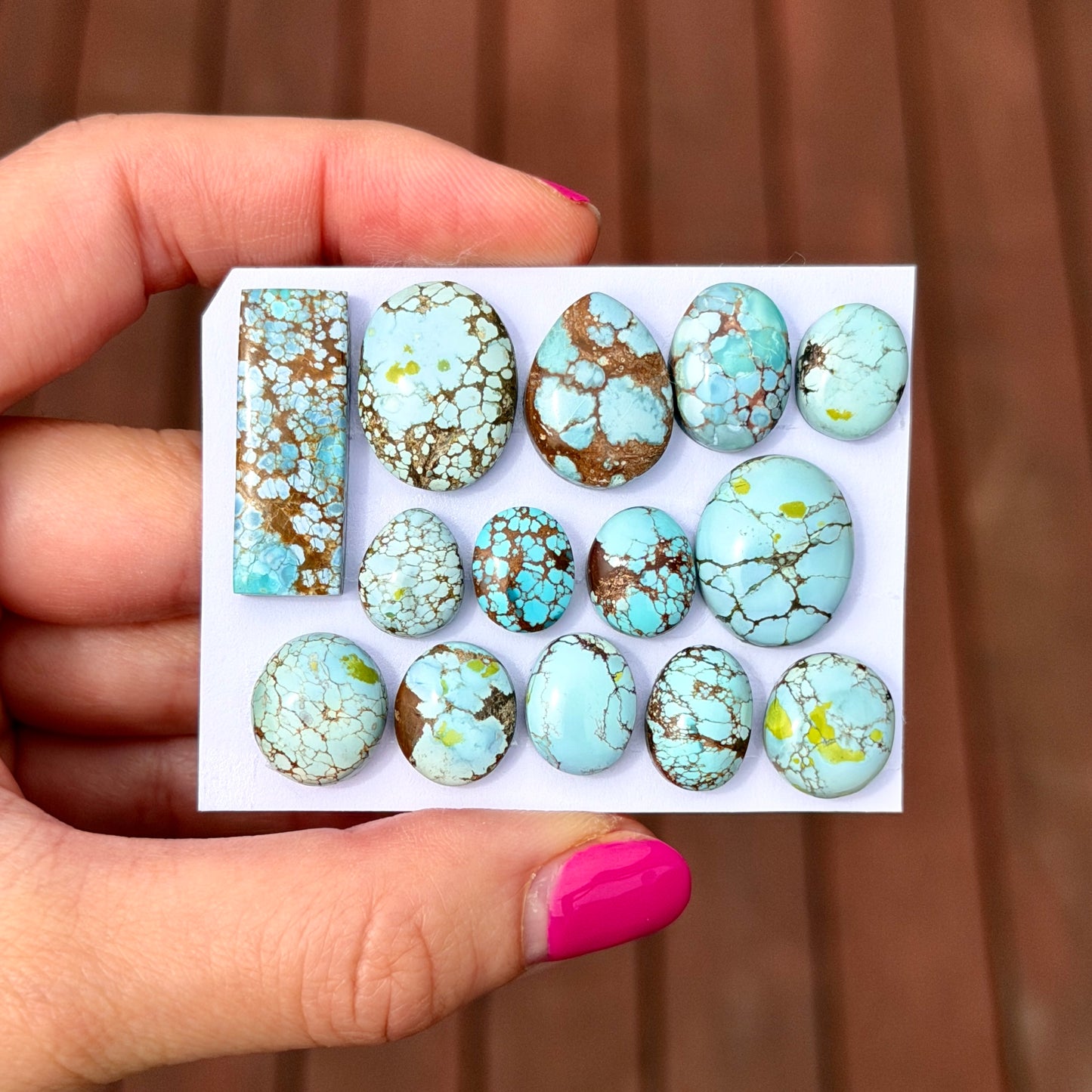 11-27mm Sand Hill Turquoise Cabochon Smooth (Backed) - Choose your Stone (W4)