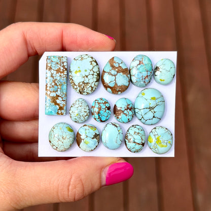 11-27mm Sand Hill Turquoise Cabochon Smooth (Backed) - Choose your Stone (W4)