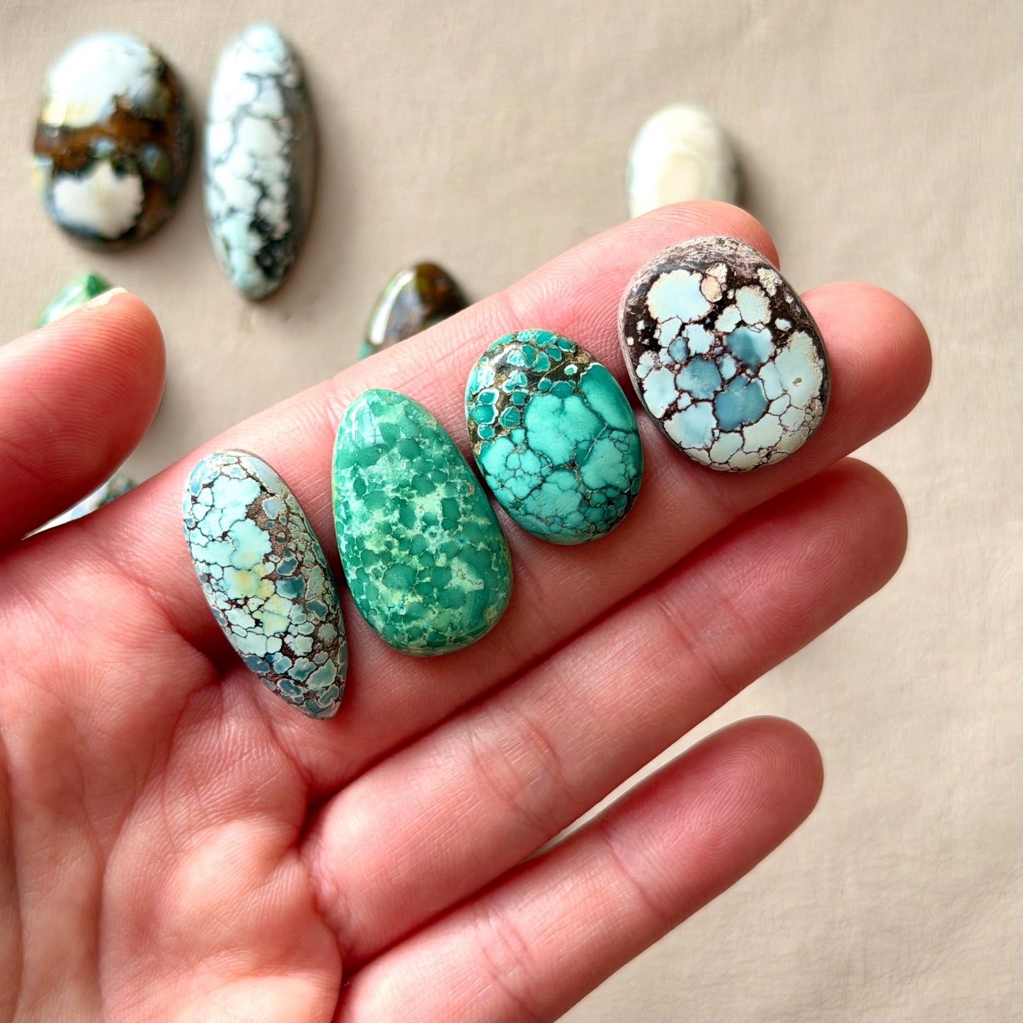 17-36mm Hubei Turquoise Cabochon Smooth (Backed) - Choose your Stone (W1)