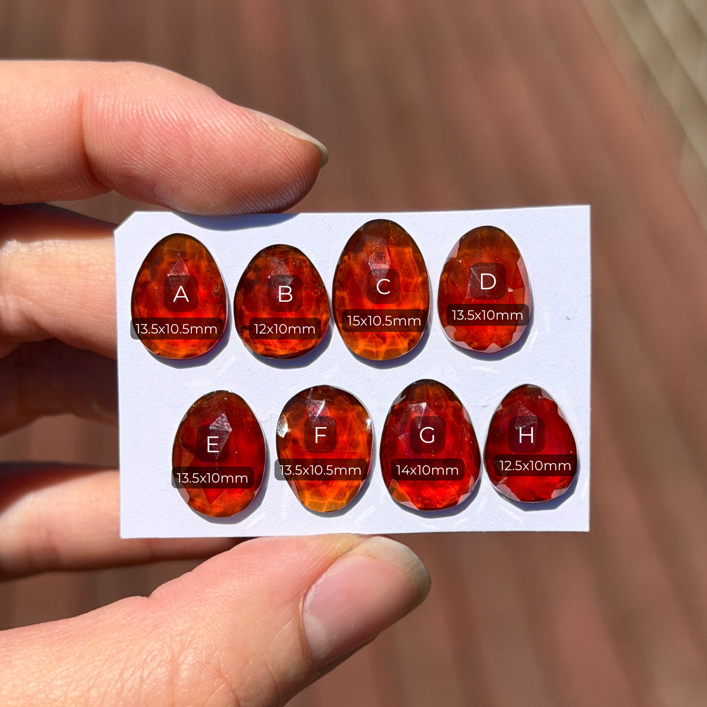 Hessonite Garnet Cabochon Rose Cut - Choose your Stone (W12)