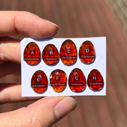 Hessonite Garnet Cabochon Rose Cut - Choose your Stone (W12)