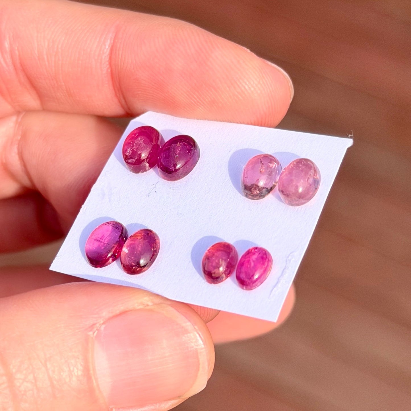 Rubellite Tourmaline Oval Cabochon Pairs - Choose your Pair (W16)