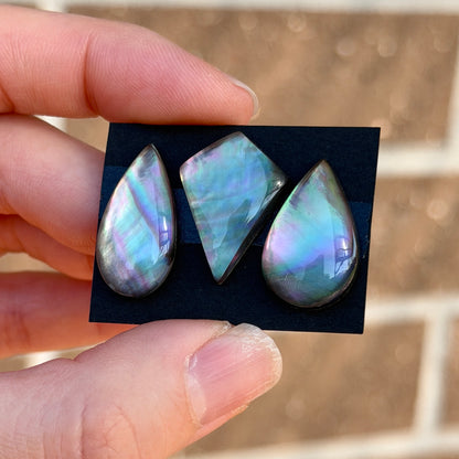 Tahitian Black Pearl Cabochon Doublet, Smooth - Choose your Stone (W5)