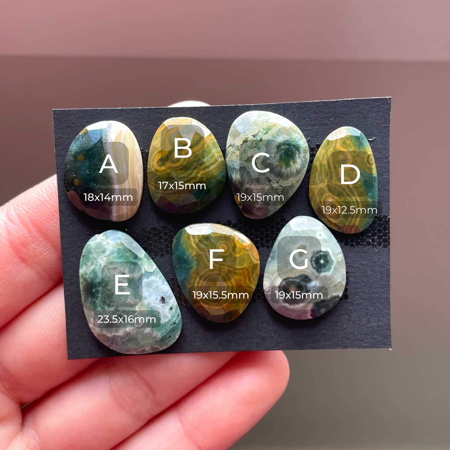 Ocean Jasper Cabochon Rose cut - Choose your Stone (W4)