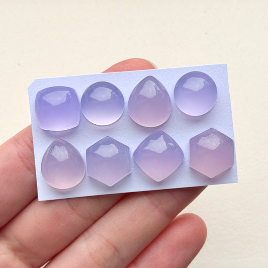 11-14mm Lavender (Purple) Chalcedony Cabochon Smooth - Choose your Stone (W14)