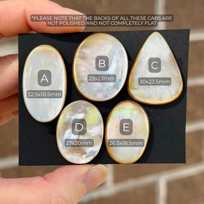 26-33mm Mother of Pearl Cabochon Smooth - Choose your Stone (W17)