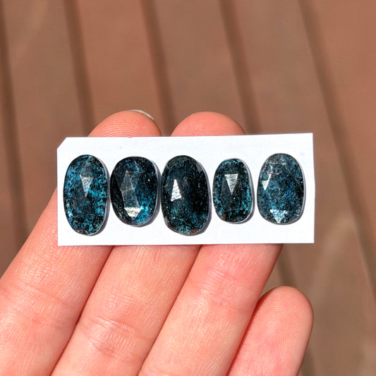Teal Moss Kyanite Cabochon Rose cut - Choose your Stone (W12)