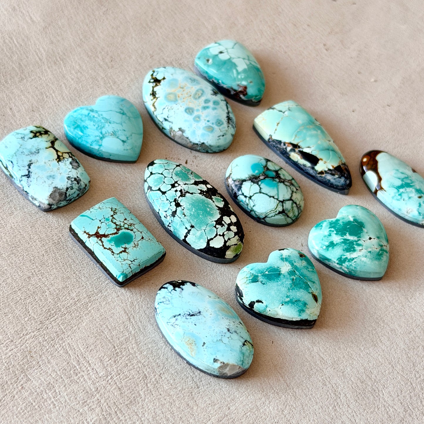 Seafoam Green/Pale Blue Hubei Turquoise Cabochon Smooth (Backed) - Choose your Stone (W7)