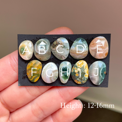 Ocean Jasper Cabochon Rose cut - Choose your Stone (W4) 12-16mm