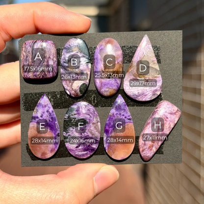 17-29mm Charoite Cabochon Smooth - Choose your Stone (W16-B)