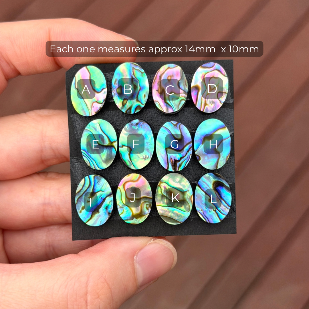 14x10mm Abalone Paua Shell (Iridescent) Oval Cabochon Smooth - Choose your Stone (W6)
