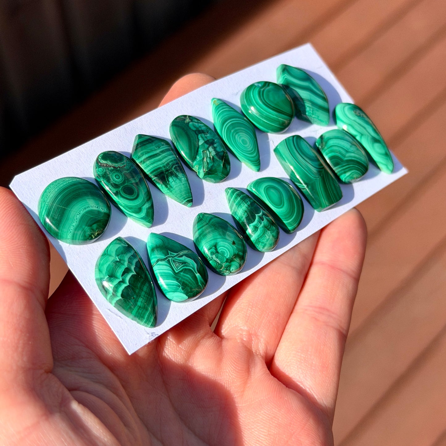 13-23mm mini Malachite Cabochon Smooth - Choose your Stone (W4)