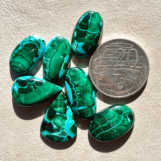 Malachite Chrysocolla Cabochon Smooth - Choose your Stone (W9)