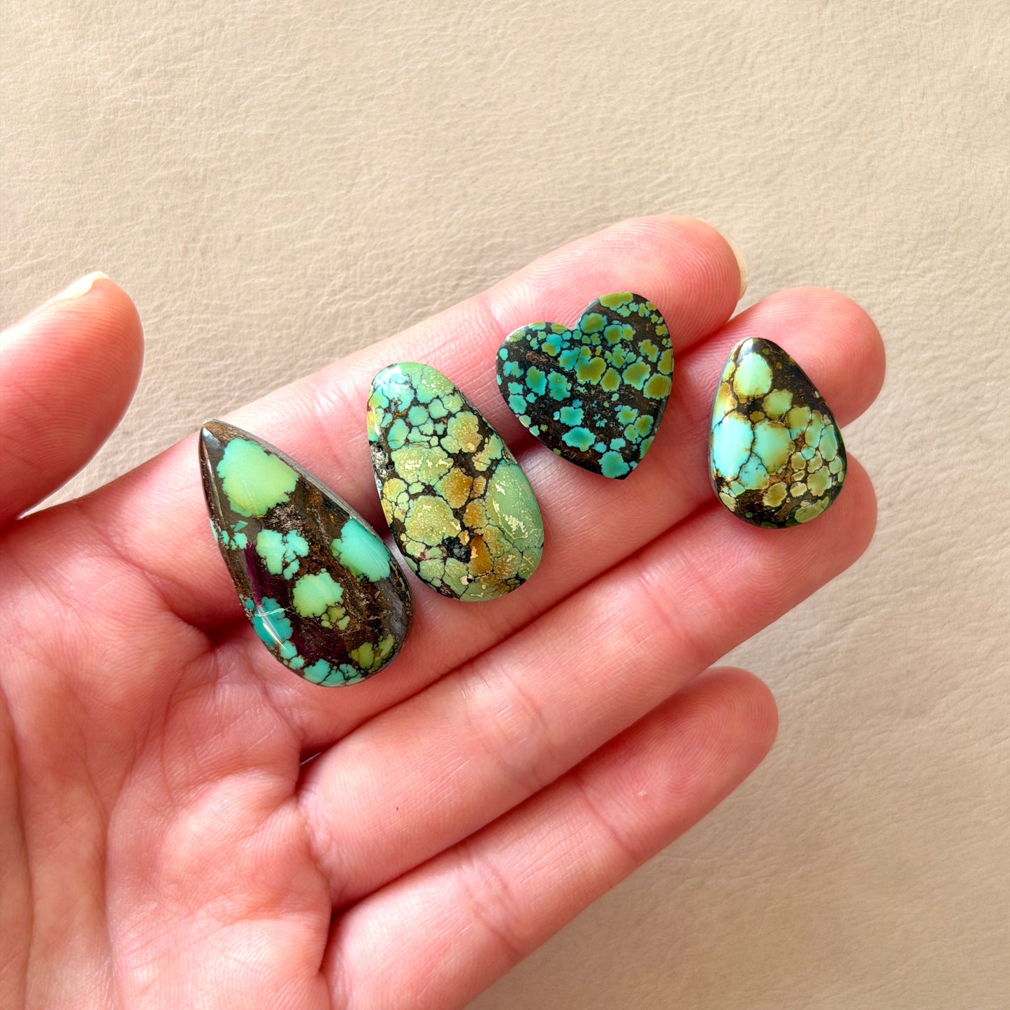 Bamboo Mountain Hubei Turquoise Cabochon Smooth (Backed) - Choose your Stone (W15-C)