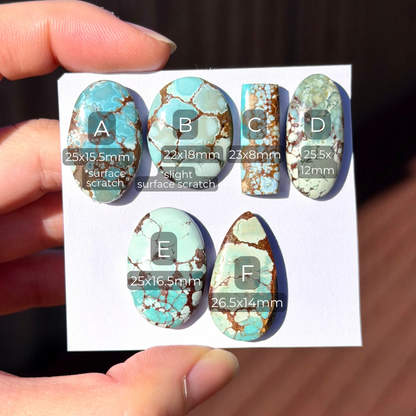 22-27mm Gobi Desert Hubei Turquoise (Backed) Cabochon Smooth - Choose your Stone (W16)
