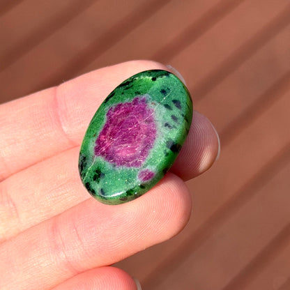 ‘A Blooming Rose’ Ruby Zoisite Oval Cabochon - 30.5mm x 22mm (W16)