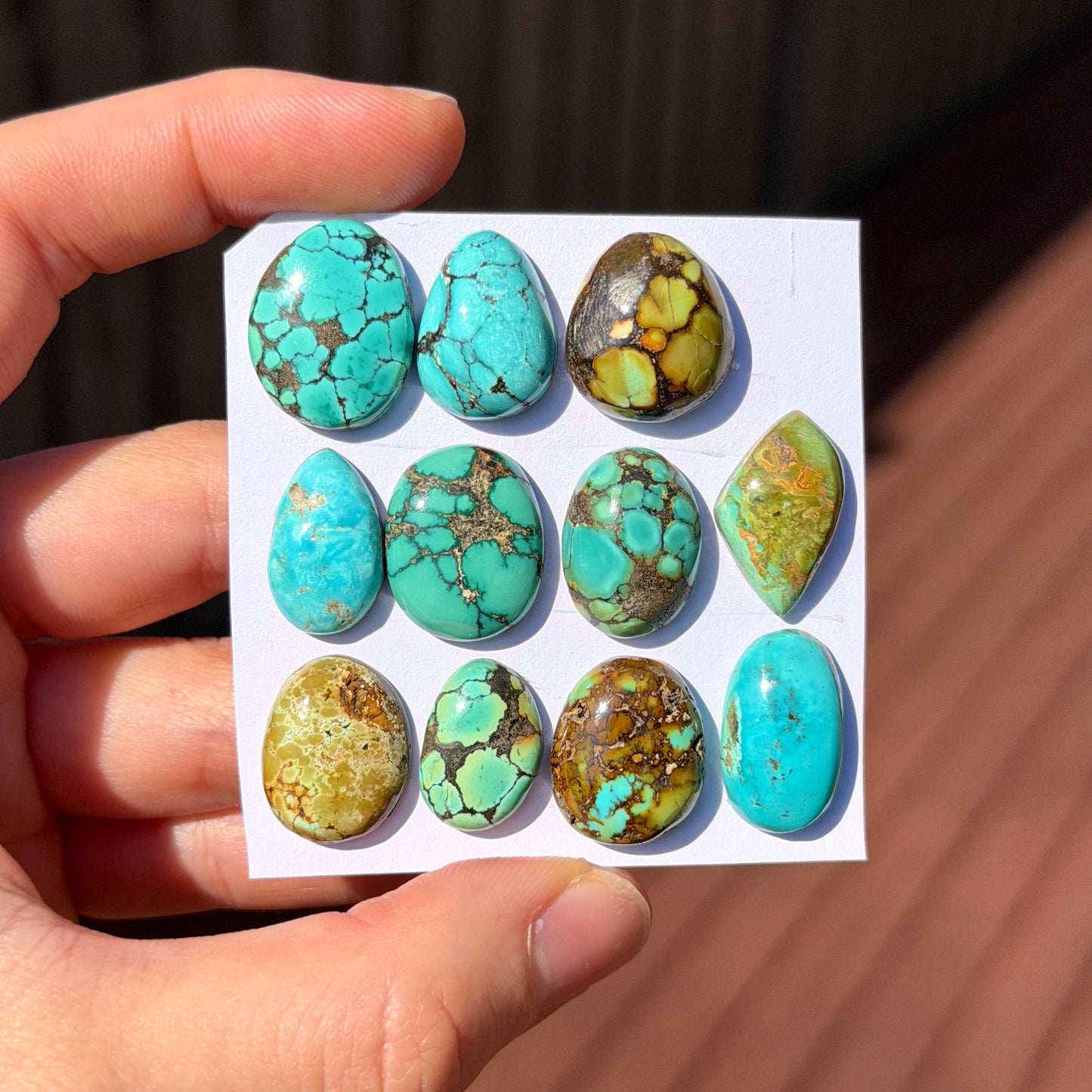 15-19mm Hubei Turquoise Cabochon Smooth (Backed) - Choose your Stone (A-W2)