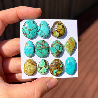 15-19mm Hubei Turquoise Cabochon Smooth (Backed) - Choose your Stone (A-W2)