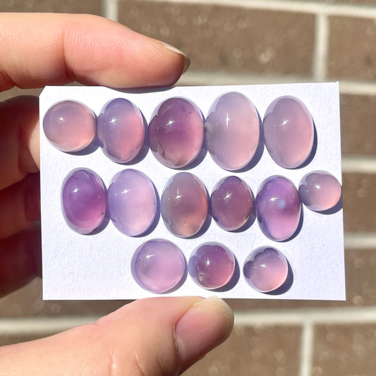 8-17mm Lavender (Purple) Chalcedony Cabochon Smooth - Choose your Stone (W4)