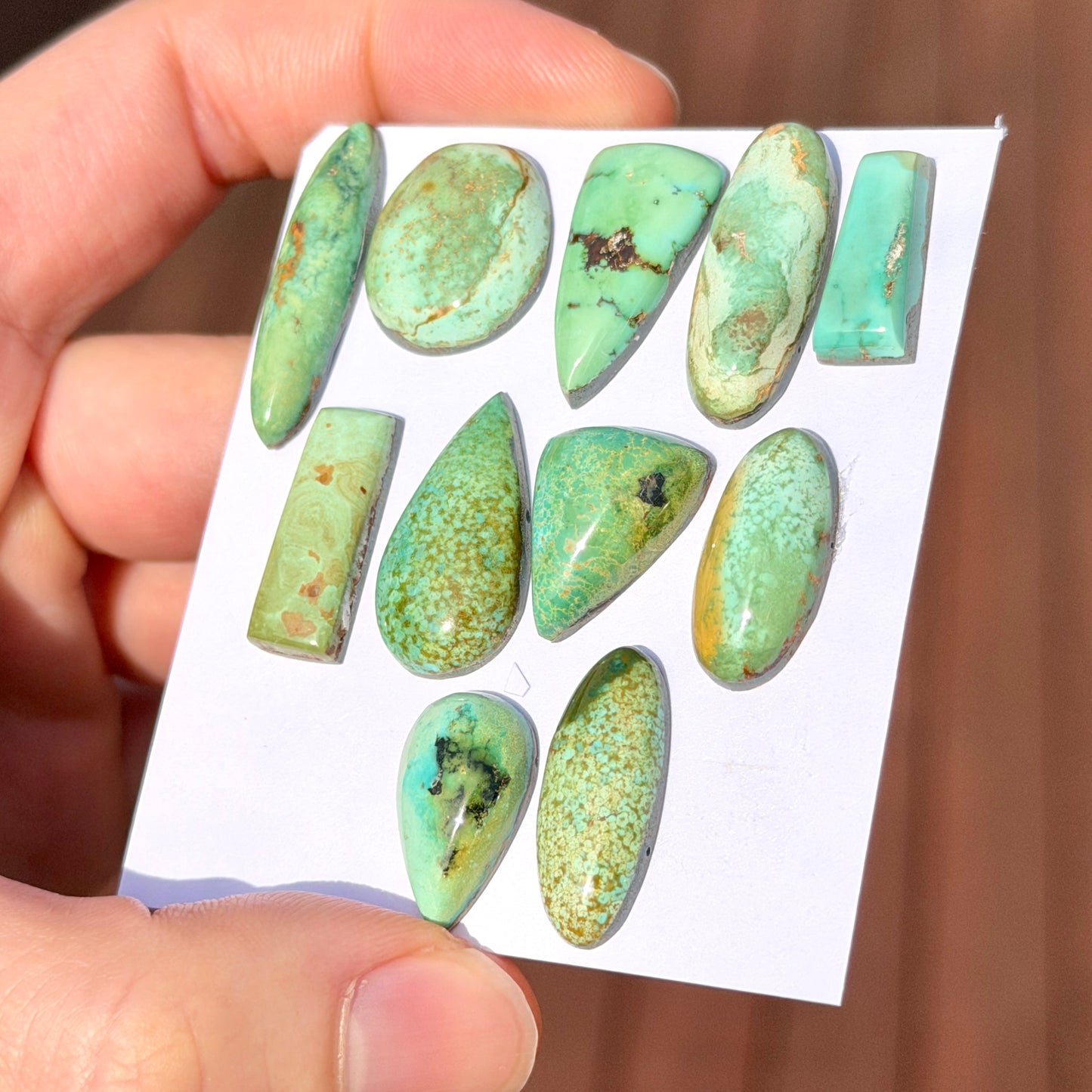 Mint Green Hubei Turquoise Cabochon Smooth (Backed) - Choose your Stone (W3)