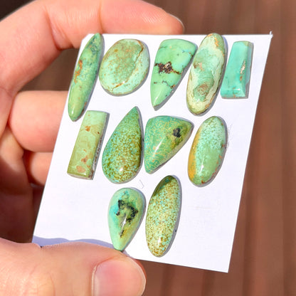 Mint Green Hubei Turquoise Cabochon Smooth (Backed) - Choose your Stone (W3)