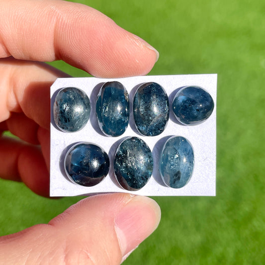 9-14mm Teal Moss Kyanite Cabochon Smooth - Choose your Stone (W3)