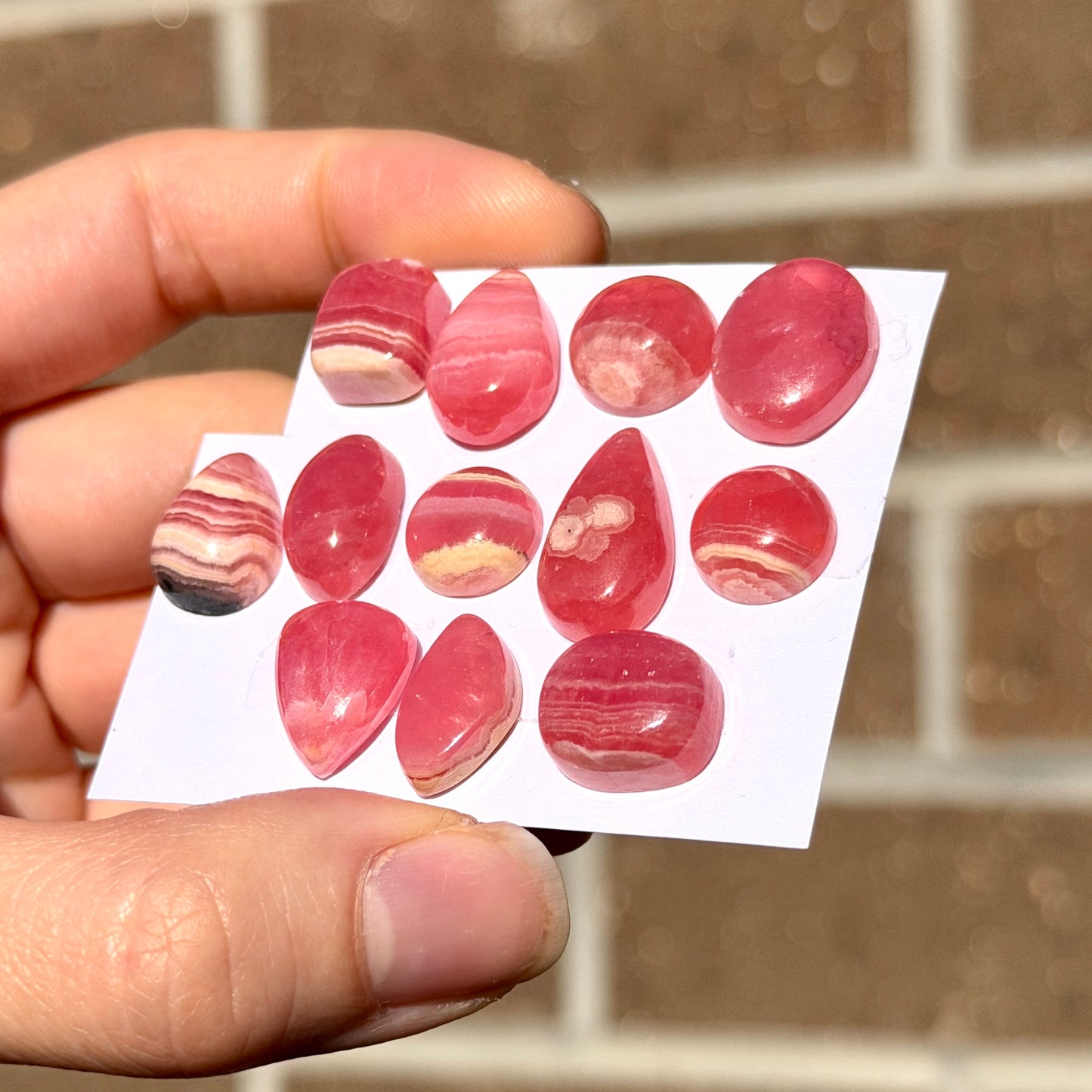 Gemmy Mini Rhodochrosite Cabochon Smooth - Choose your Stone (W12)