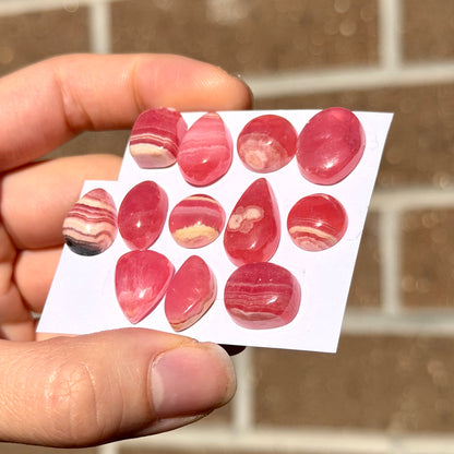 Gemmy Mini Rhodochrosite Cabochon Smooth - Choose your Stone (W12)