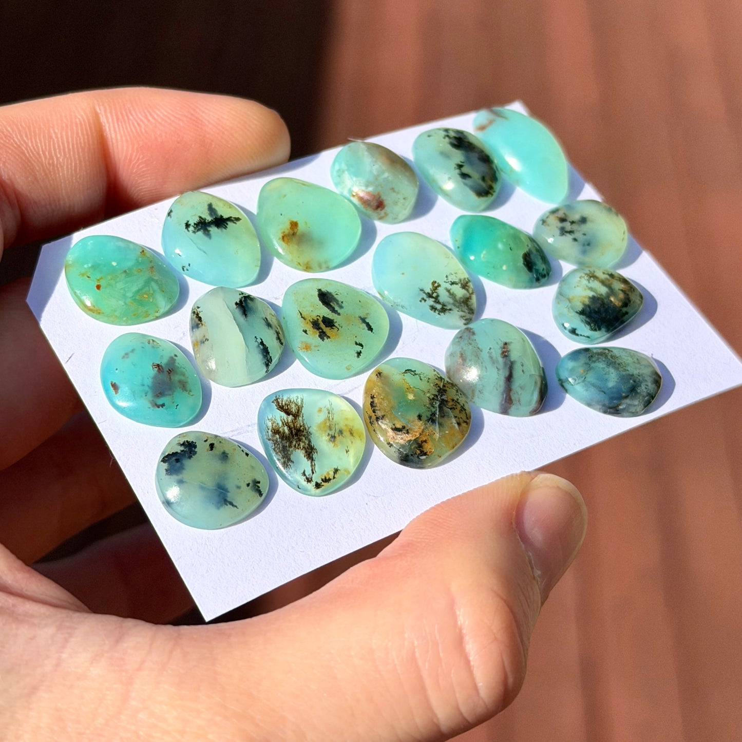 12-16mm Peruvian Blue Opal Cabochon Smooth - Choose your Stone (E8)