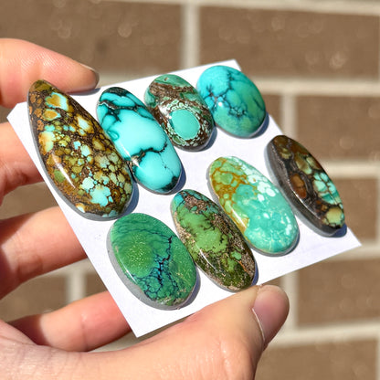 20-36mm Hubei Turquoise Cabochon Smooth (Backed) - Choose your Stone (W9)