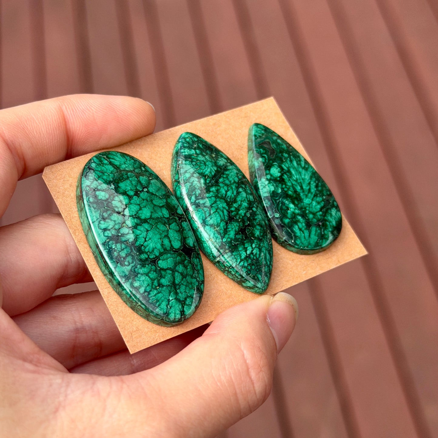 ‘Forest’ Pattern Malachite Cabochon Smooth - Choose your Stone (W12)