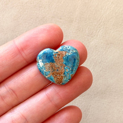 ‘Cape York, North Queesland' Shattuckite Heart Cabochon - 20.5mm x 22.5mm (W16)
