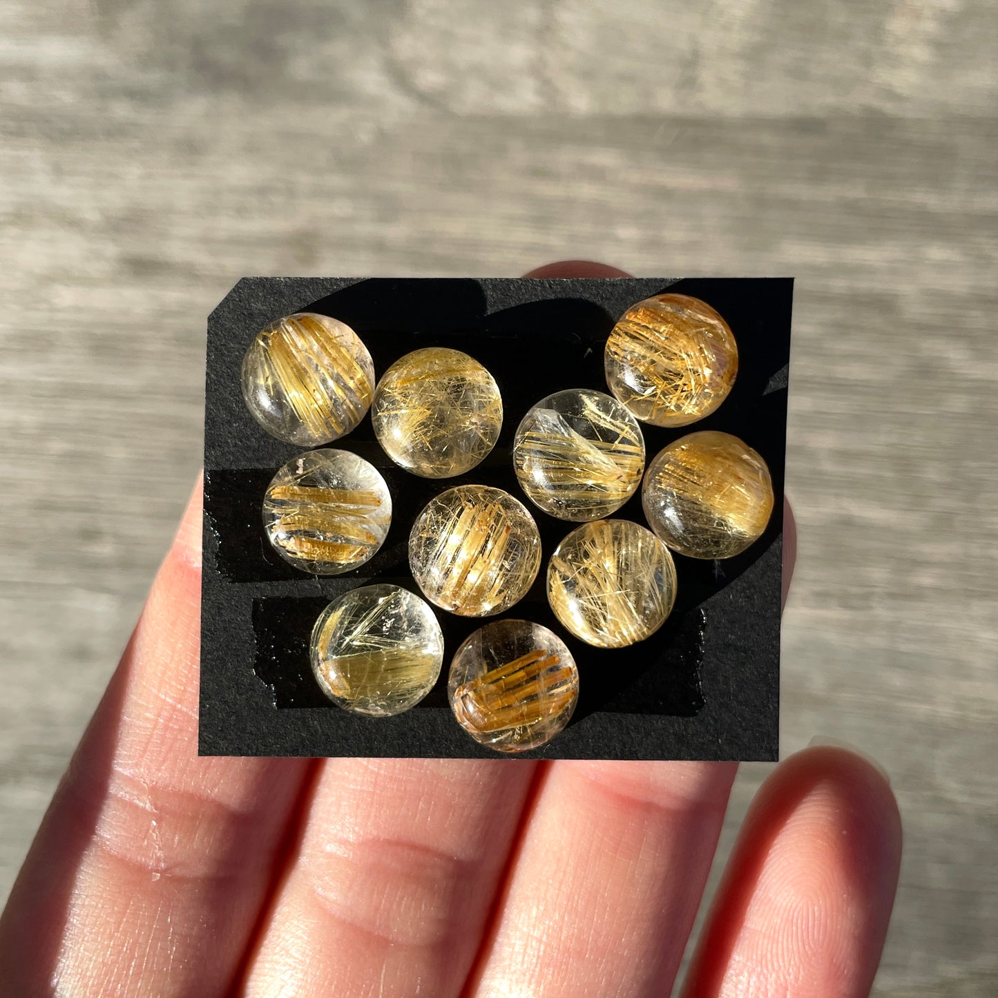 9mm Gold Rutilated/Rutile Quartz Round Cabochon Smooth - Choose your Stone (W10)