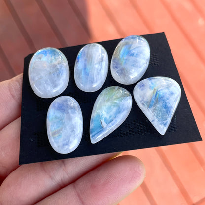 Rainbow Moonstone Cabochon Smooth - Choose your Stone (A)