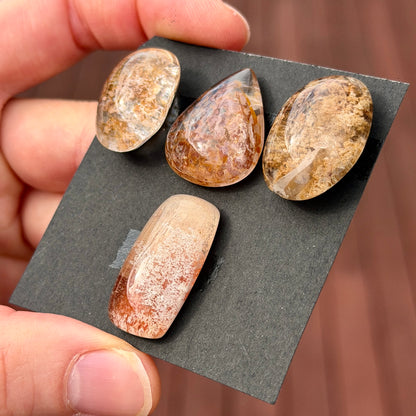 Garden Quartz (Lodolite) Cabochon, Flat (Raw) Back - Choose your Stone (W7)