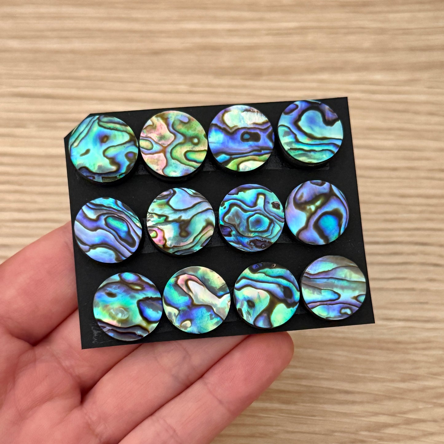 15mm Abalone Paua Shell (Iridescent) Round Cabochon Smooth - Choose your Stone (W12)