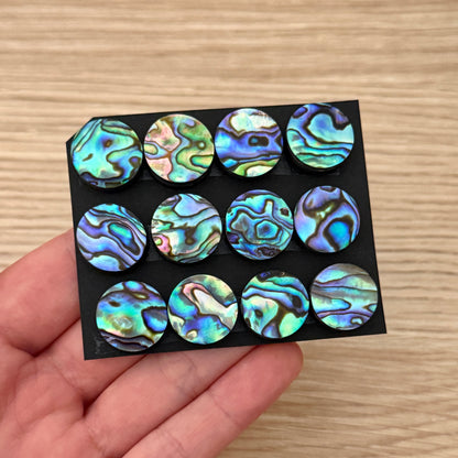 15mm Abalone Paua Shell (Iridescent) Round Cabochon Smooth - Choose your Stone (W12)