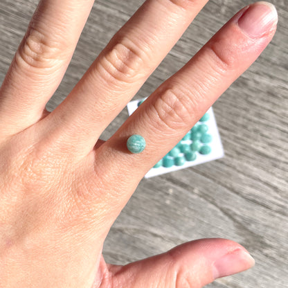 6mm Amazonite Cabochons Rosecut Round - Set of 3 (E13)